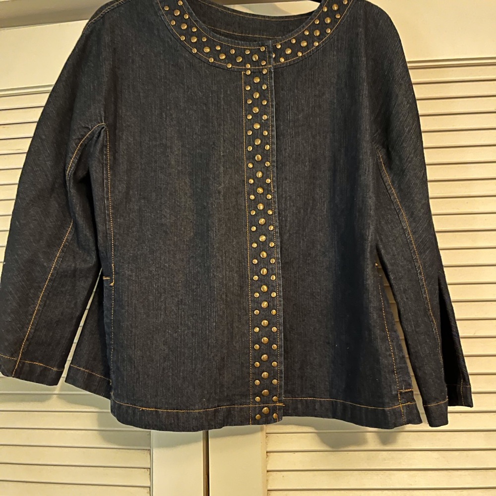 Ruby Rd. Denim Jacket with Gold Accents New no Tags